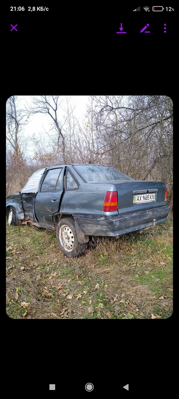 Opel Kadett после ДТП в разбор