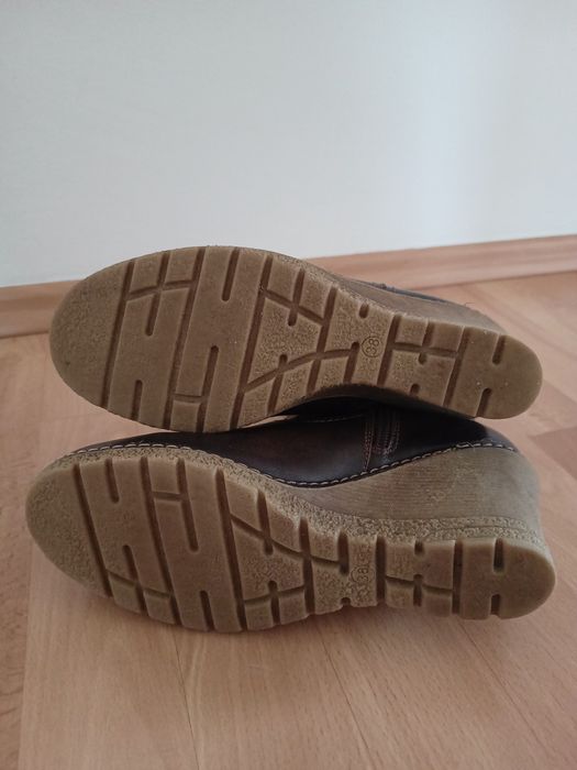 Kozaki botki, skóra naturalna, rozm. 38, ocieplone stan idealny