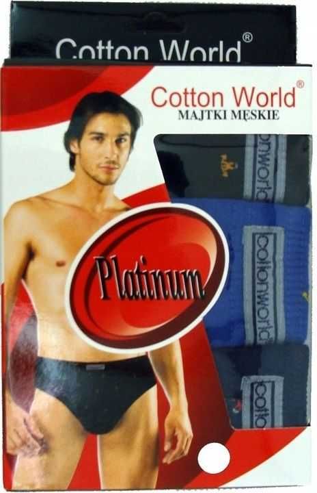 Slipy Majtki Cotton World męskie rozmiary bawełna 100% komplet szt.3