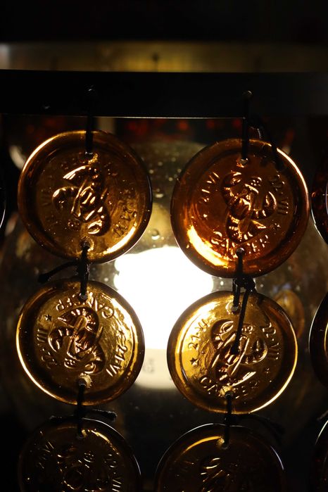 Lampa ze znakami zodiaku – Delam Huta Ząbkowice Drost prl vintage