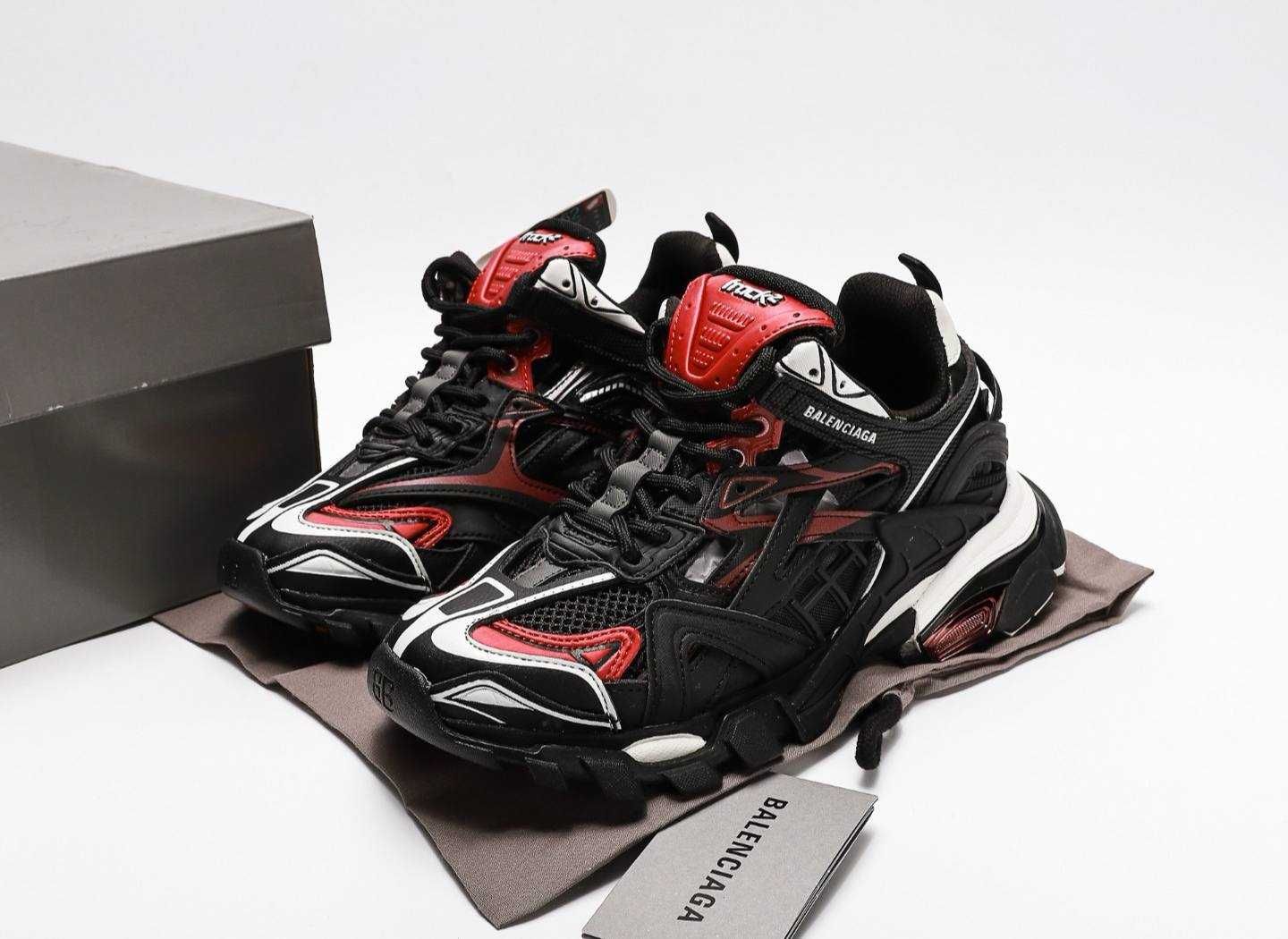 Мужские кроссовки Balenciaga Track 2 Black Red Premium. 41-45