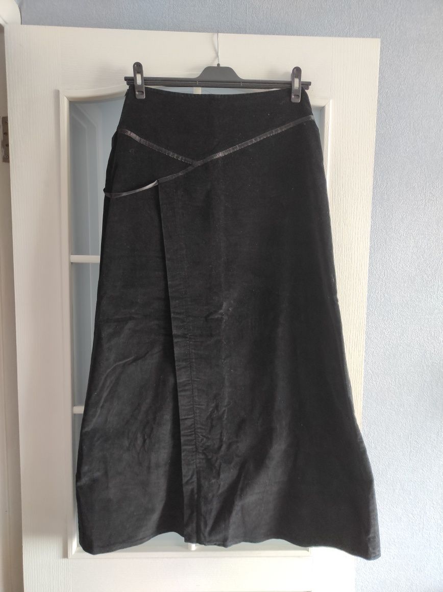 Черная велюровая юбка | юбка для выступлений | длина 100см