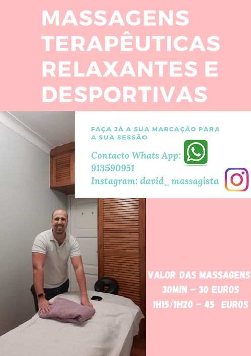 Massagem Terapêutica, Relaxante,Desportiva e Drenagens Modeladoras - M