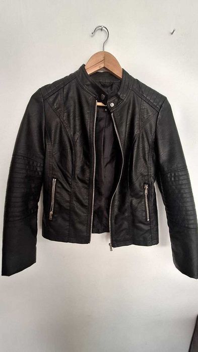 Kurtka skórzana damska czarna