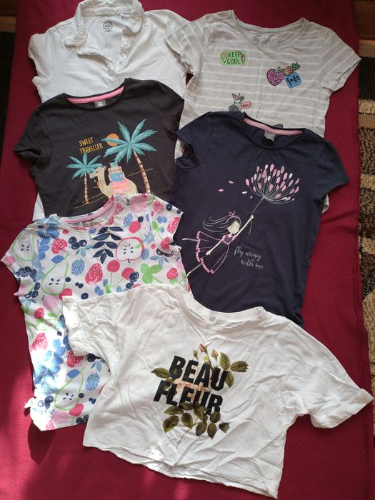 Zestaw t-shirtów dziewczęcych r 134-140