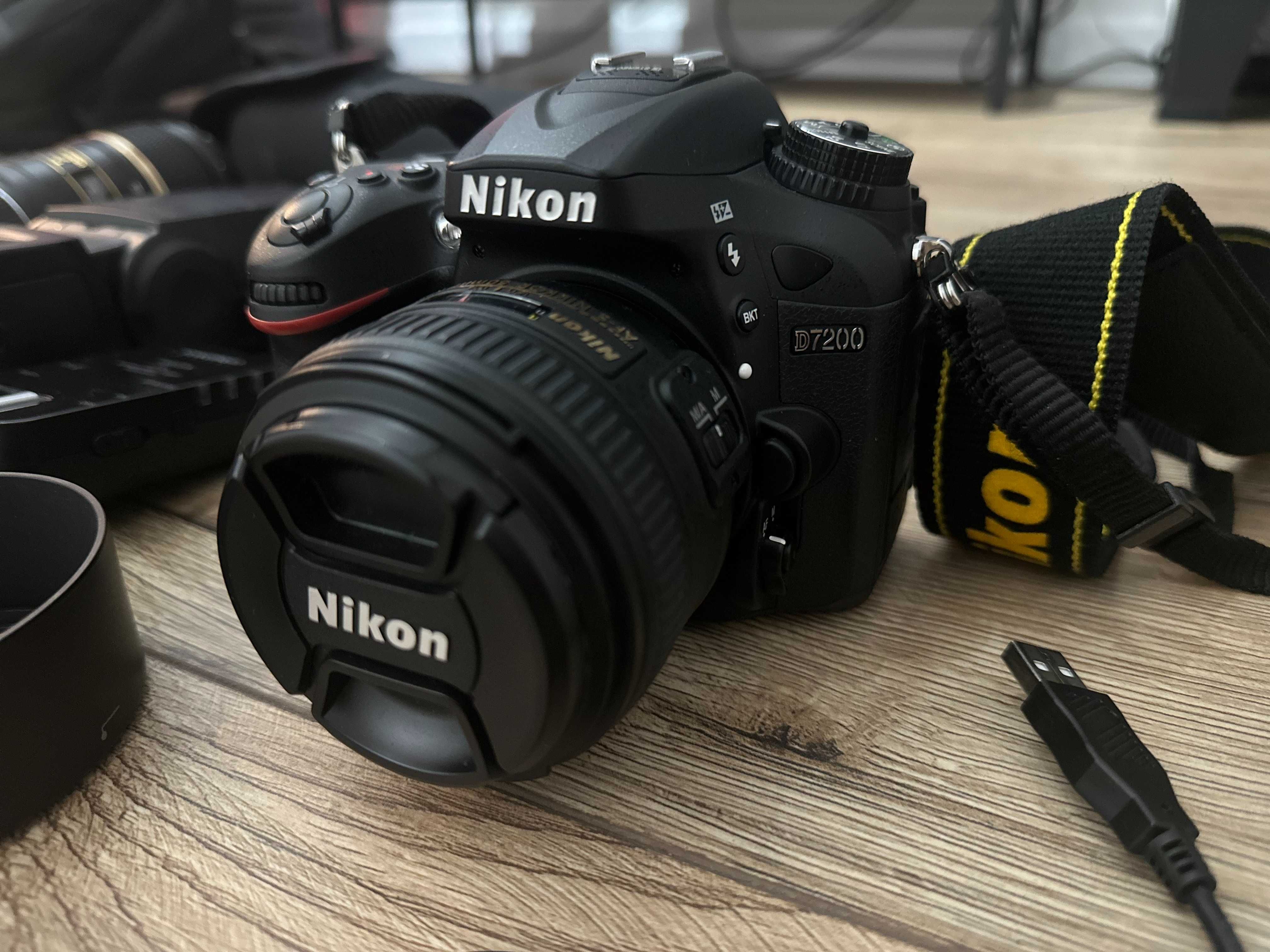 Nikon D7200 +50mm F1.4G+Tamron 90mm DiMacro+lampa+wyzwalacze-Nprzebieg