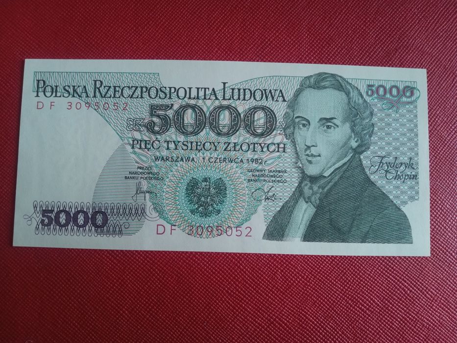 Chopin 5000 zł. 1982.Stan UNC.