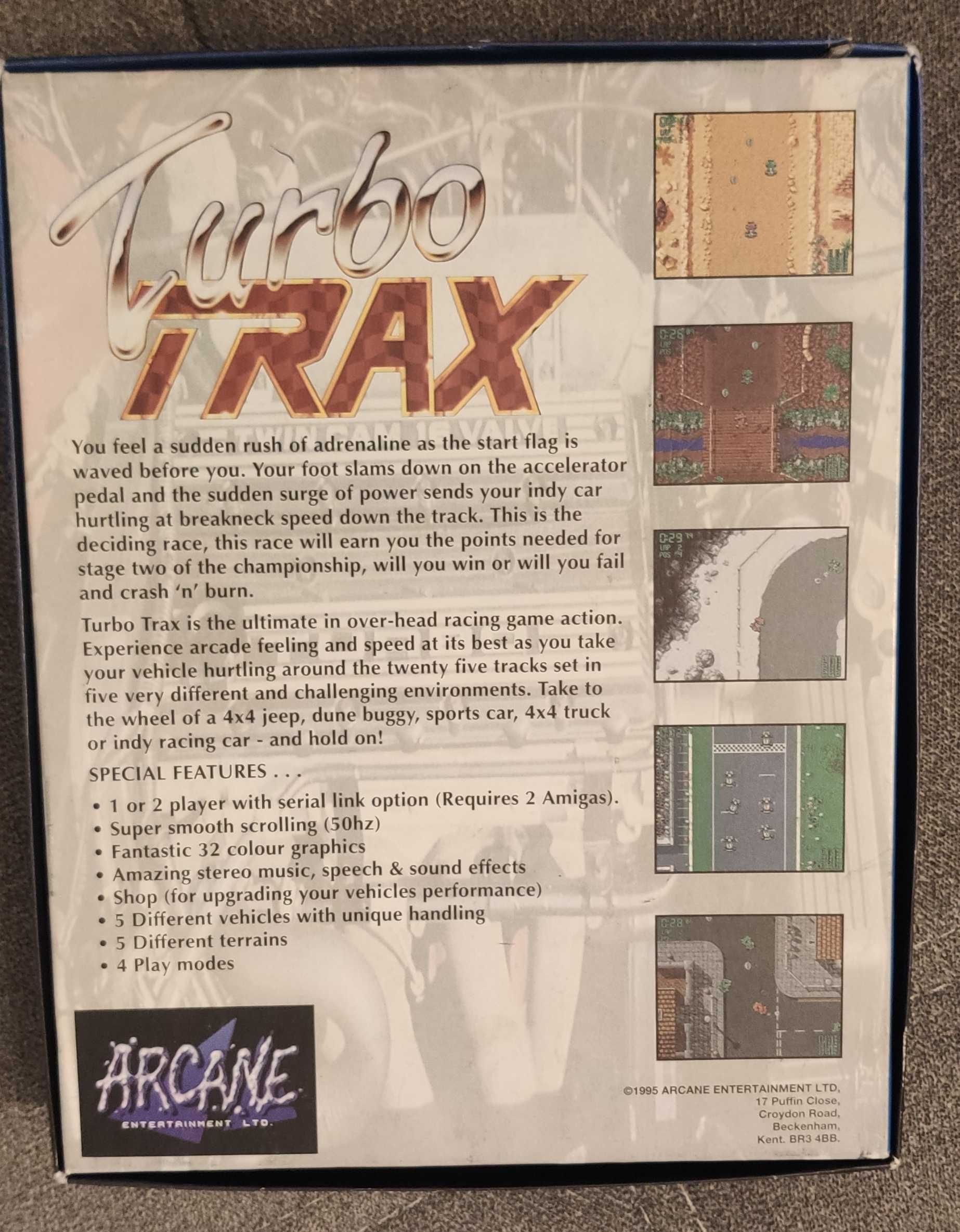 Turbo Trax - gra big box na komputer Amiga