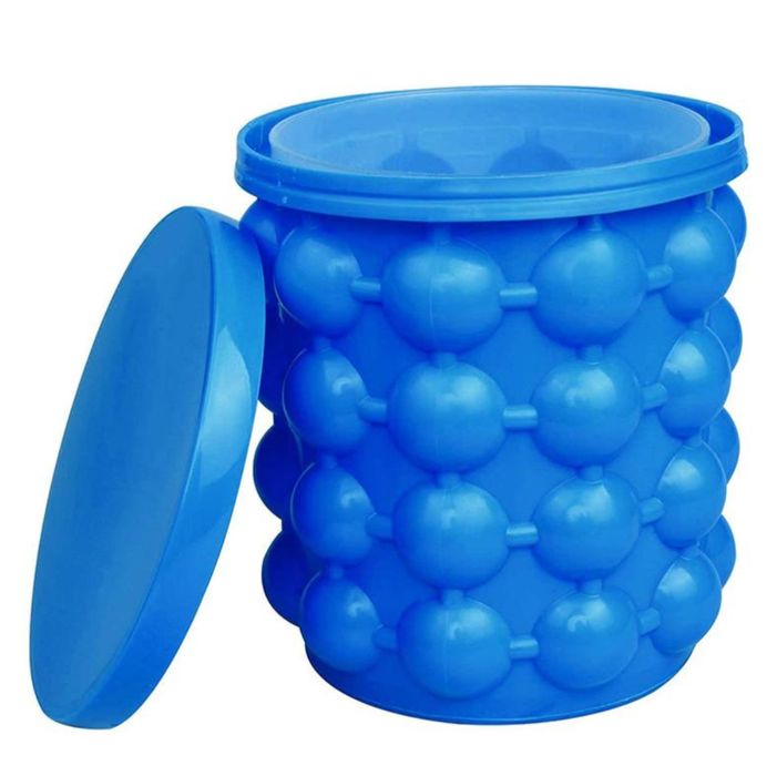 Foremki Do Kostek Ludu, Silikonowe Wiaderko Na Lód, Kostkarka 2W1