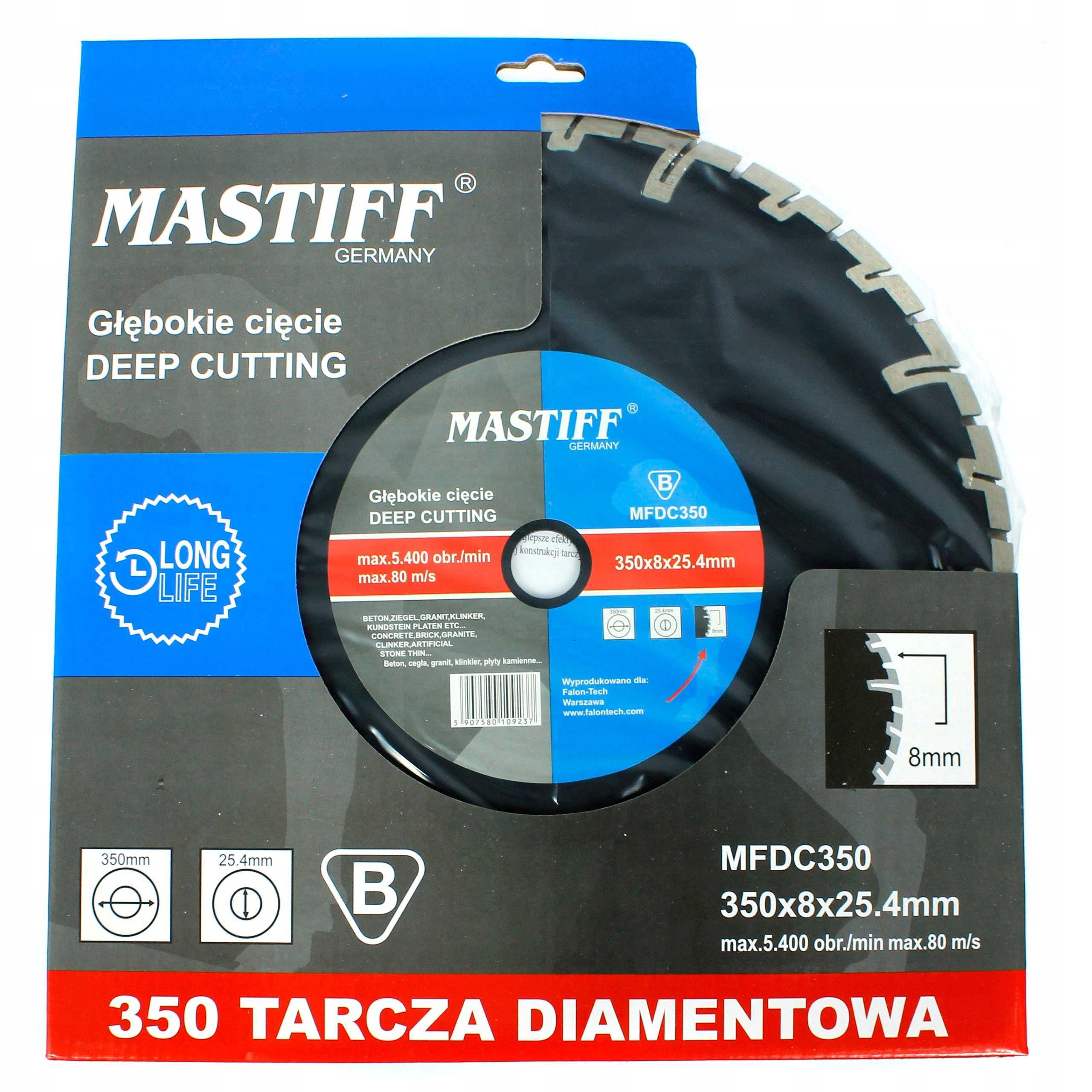 TARCZA DIAMENTOWA Głębokie Cięcie Segmentowa Mastiff 350x25,4 mm