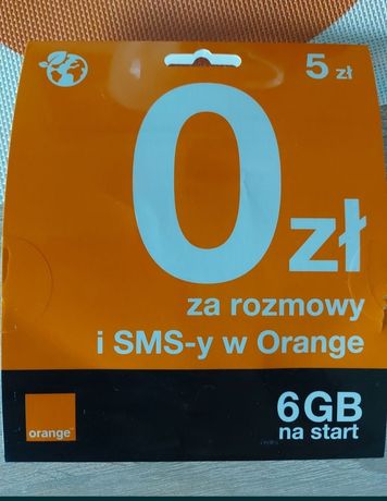 Nowa polska karta SIM polski numer Orange doładowana za 5 zł