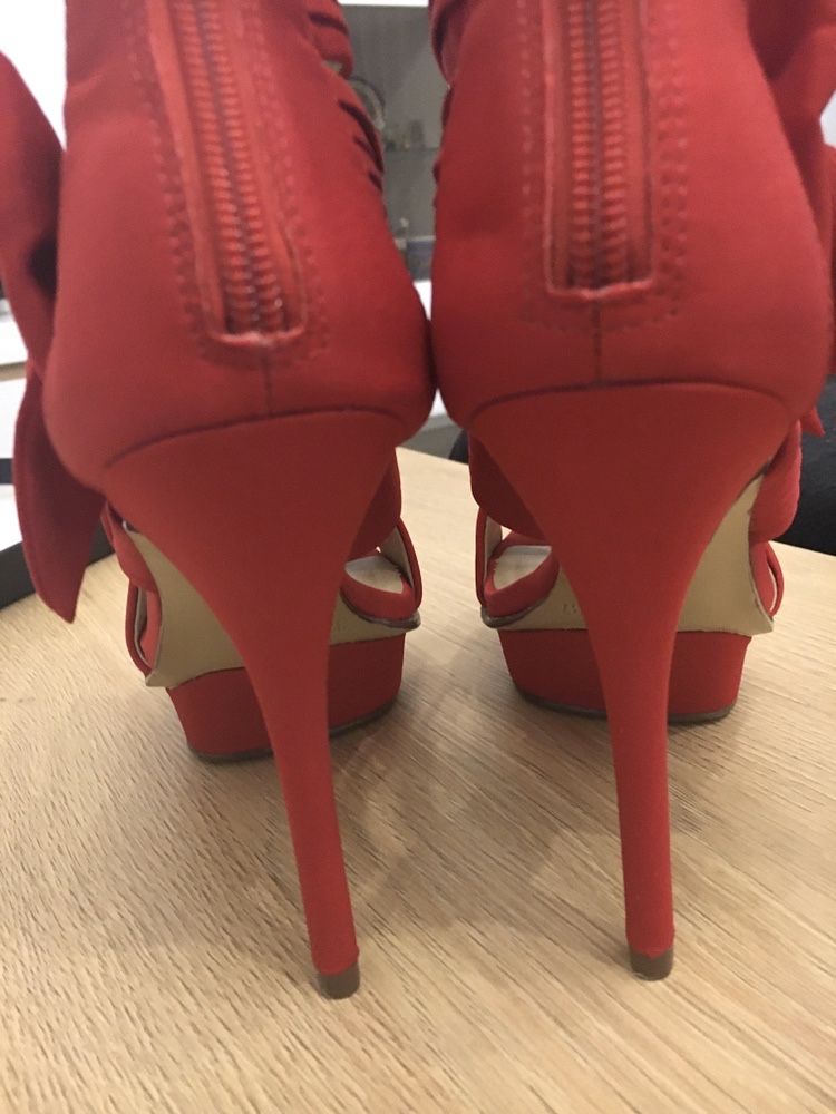 Nowe! Deichmann Czerwone sandały czółenka damskie szpilki 37