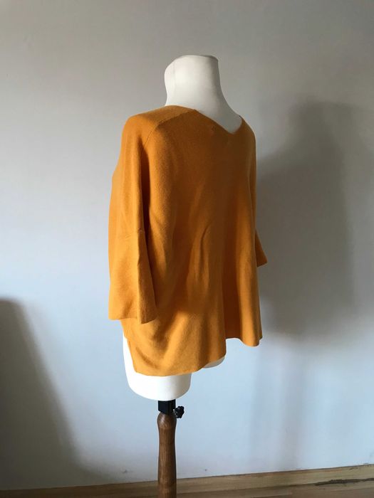Tunika żółta oversive bluzka z dzianiny sweter nietoperz r. 38 / 40
