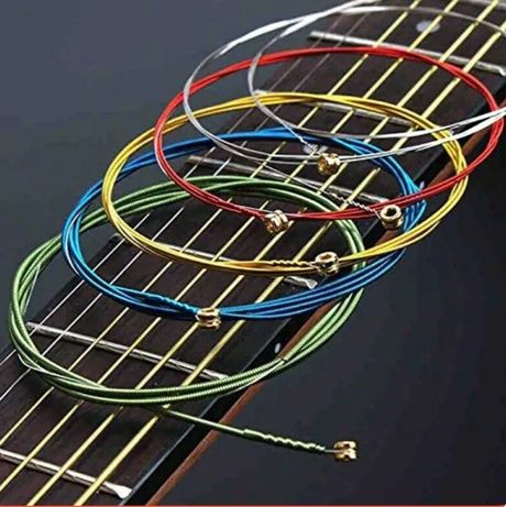 Разноцветные струны для гитары