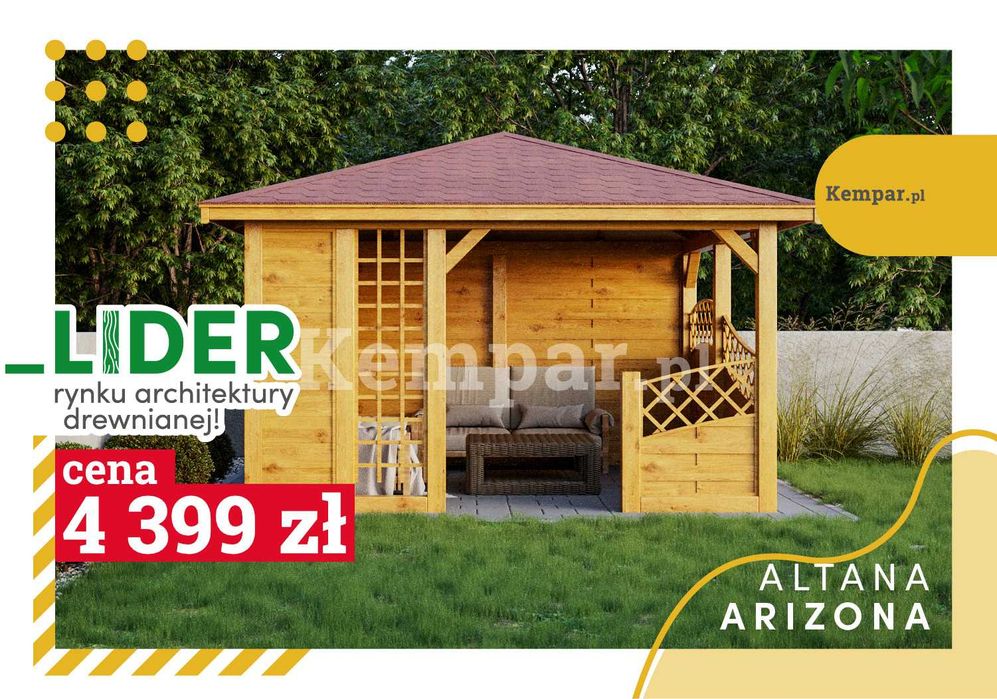 Altana drewniana Altanka ogrodowa Strefa wypoczynku ARIZONA