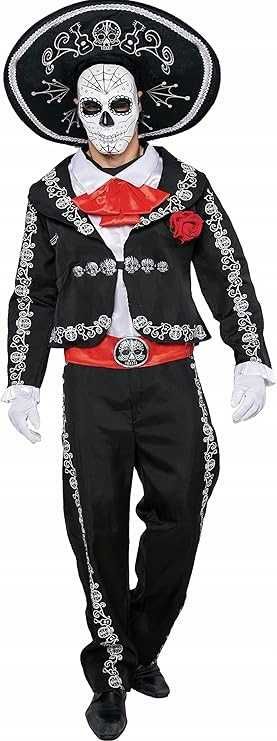 Strój MARIACHI szkielet kościotrup kości LOS MUERTOS HALLOWEEN L K521