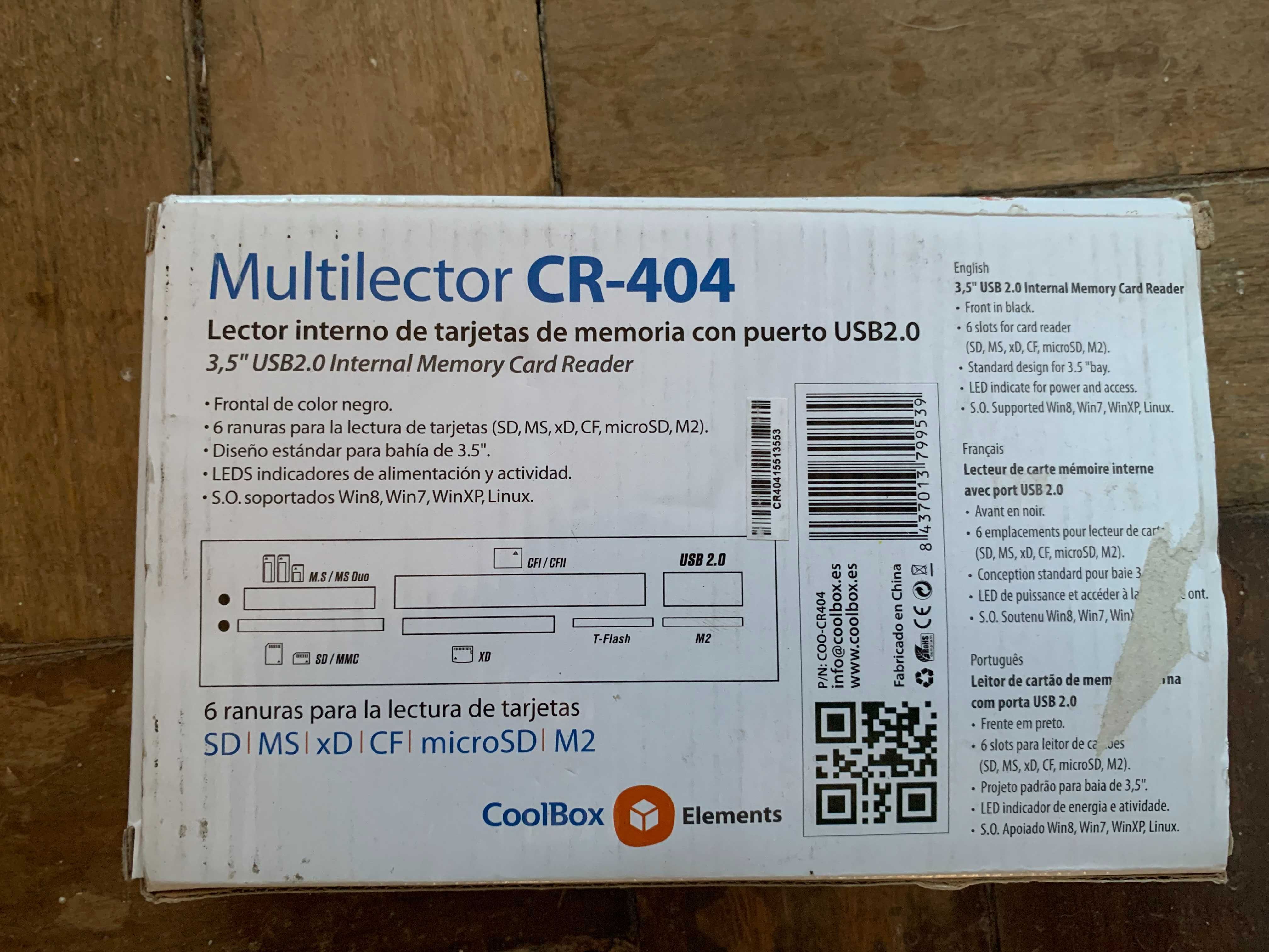 Leitor de Cartões Interno CoolBox CR-404 Preto
