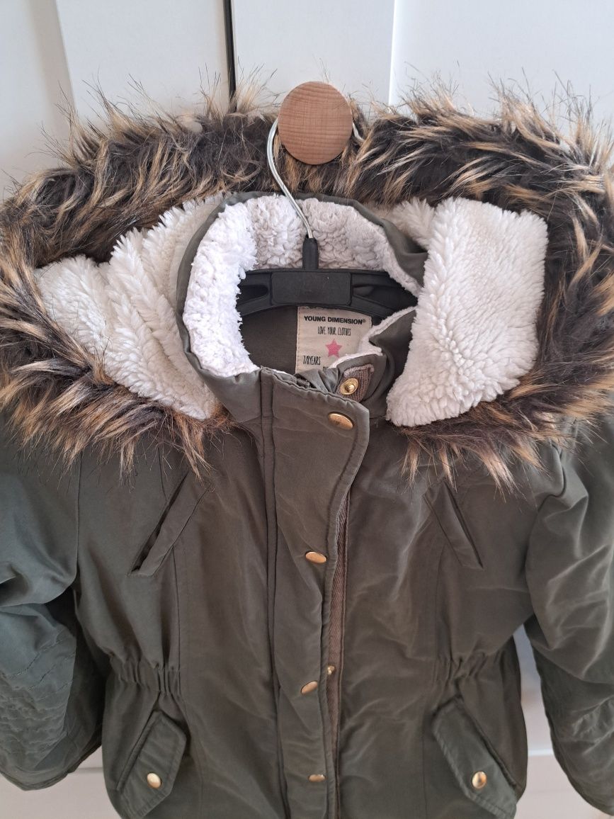 Kurtka parka dla dziewczynki 128 cm