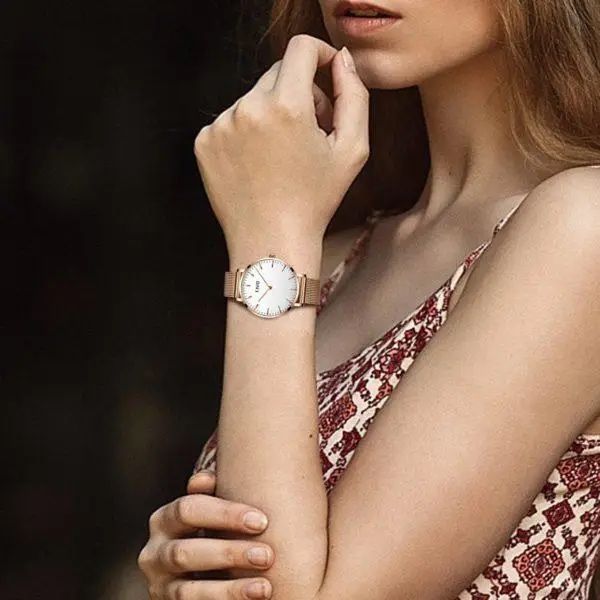 РАСПРОДАЖА! Стильные женские часы CIVO 8011C Mesh Band White,классика!