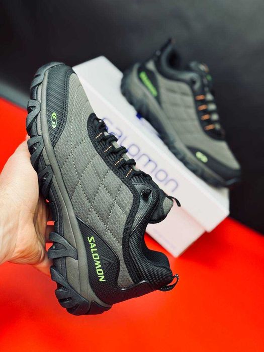 Осенние мужские кроссовки саломон хаки непромокаемые кросовки саламон