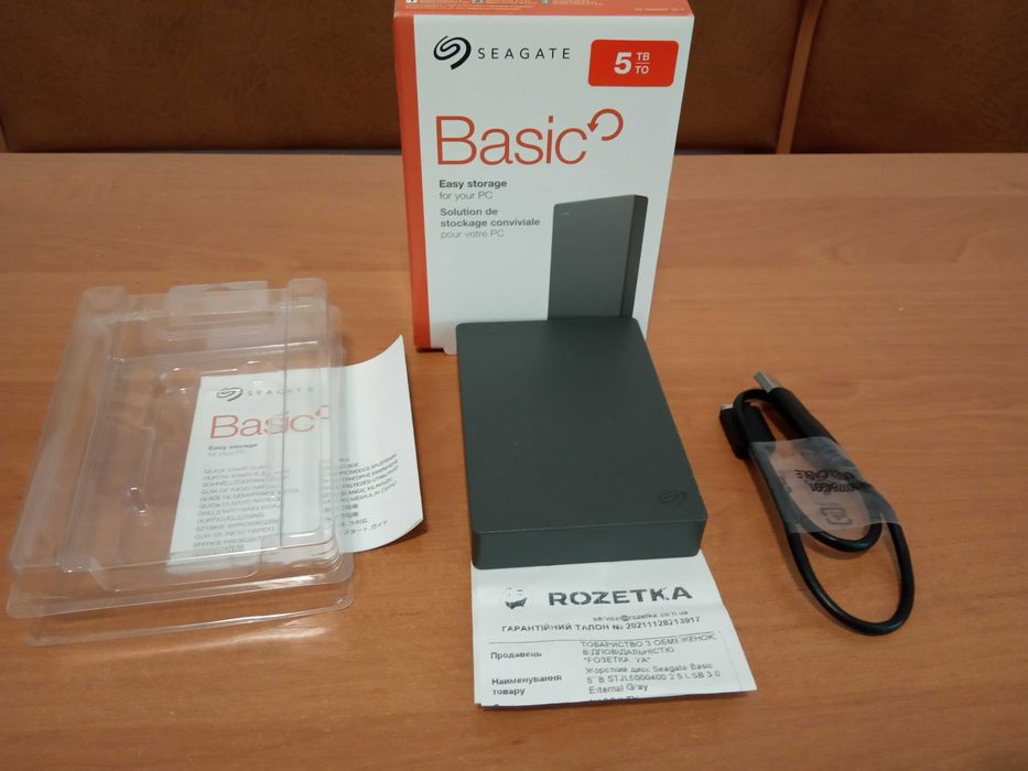 Зовнішній жорсткий диск Seagate Basic 5 tb (100% здоров’я) USB3.0