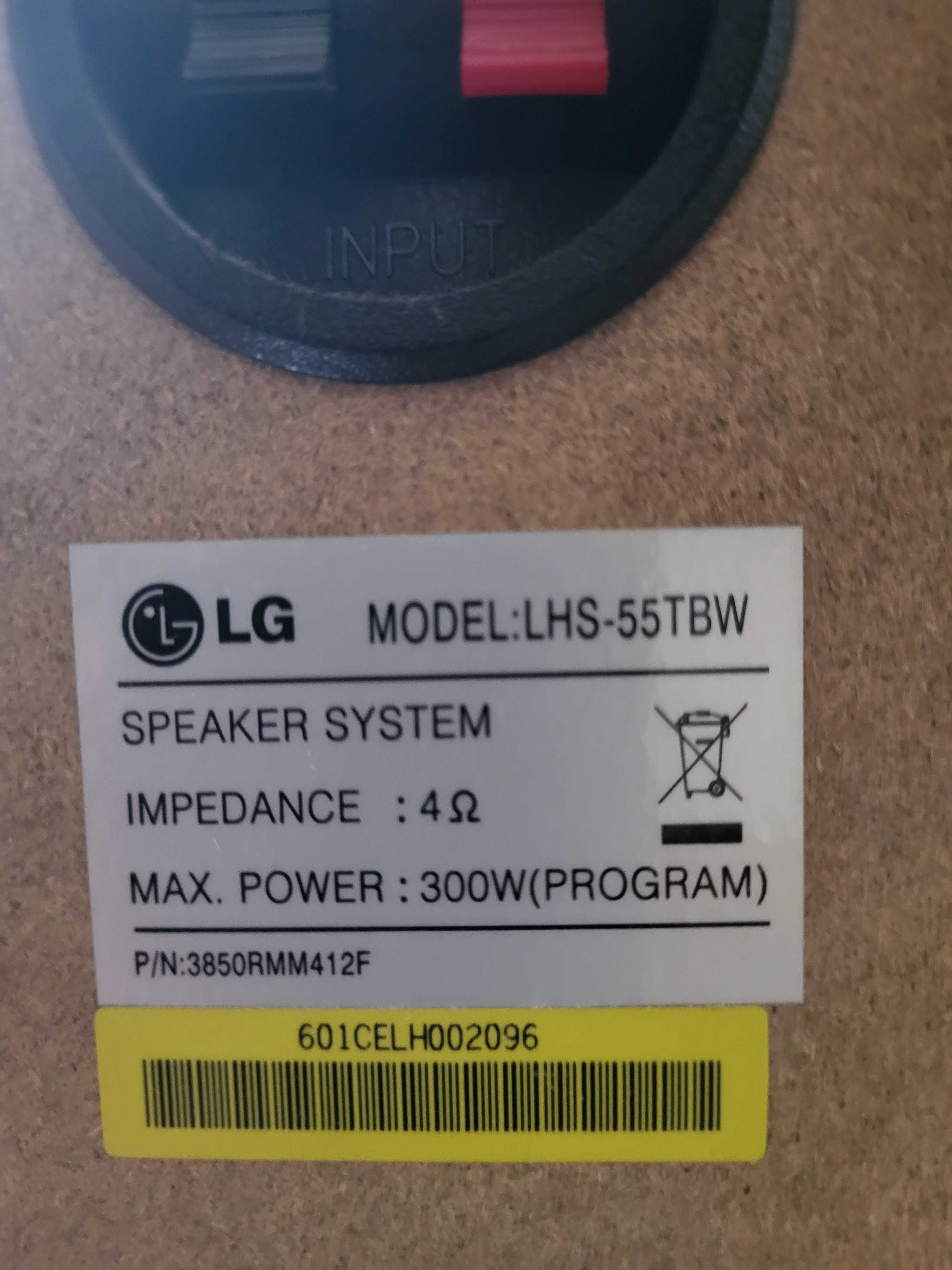 Colunas de Home Cinema LG 5.1 - Modelo LHS 55-TBS + Subwoofer 55-TBW
