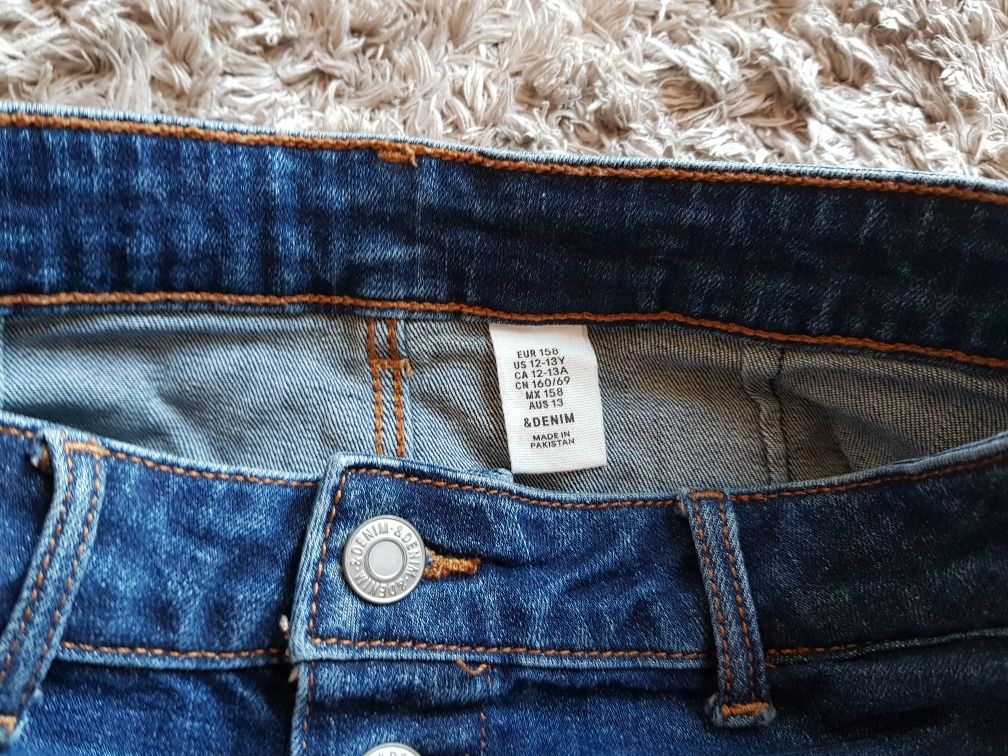 Jeansowa spódniczka na guziki H&M 158