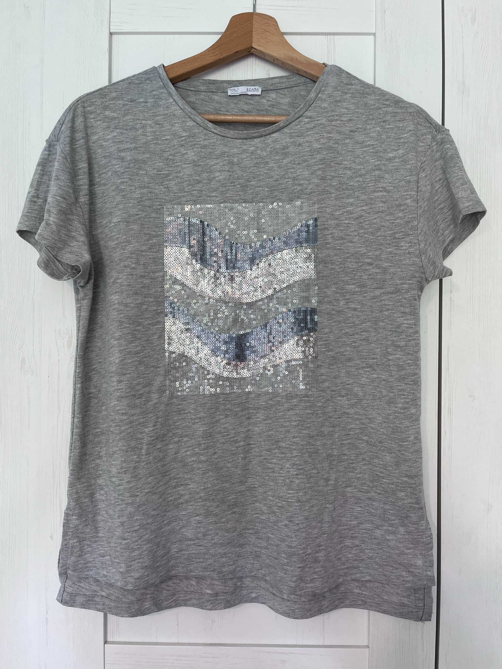 Koszulka T-shirt ZARA z cekinami