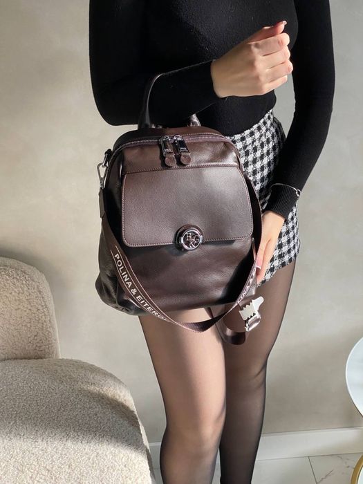 Шкіряний рюкзак-сумка Polina&Eiterou