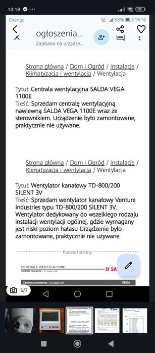 Centrala wentylacyjna SALDA VEGA 1100E