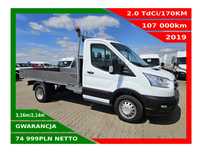 Ford Transit Skrzynia *74999zł NETTO* 2,0TdCi/170KM  Klima, Webasto, Tempomat, Airbag, Grzane fotele i przednia szyba