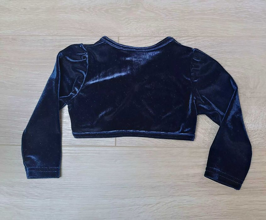 Sweterek bolerko welurowe granat 'VRS' 68/74