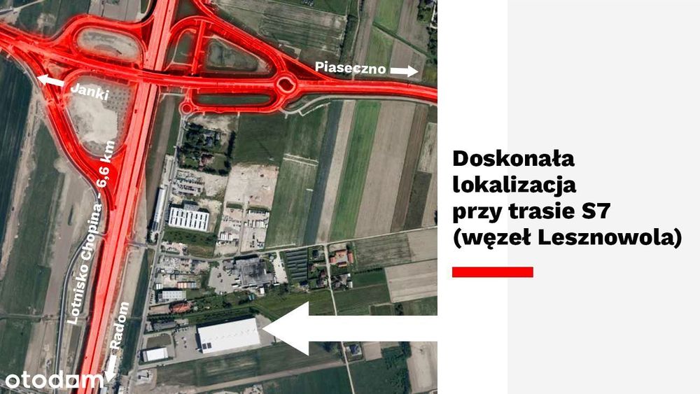 Magazyn 1140m² z dokiem - S7 węzeł Lesznowola