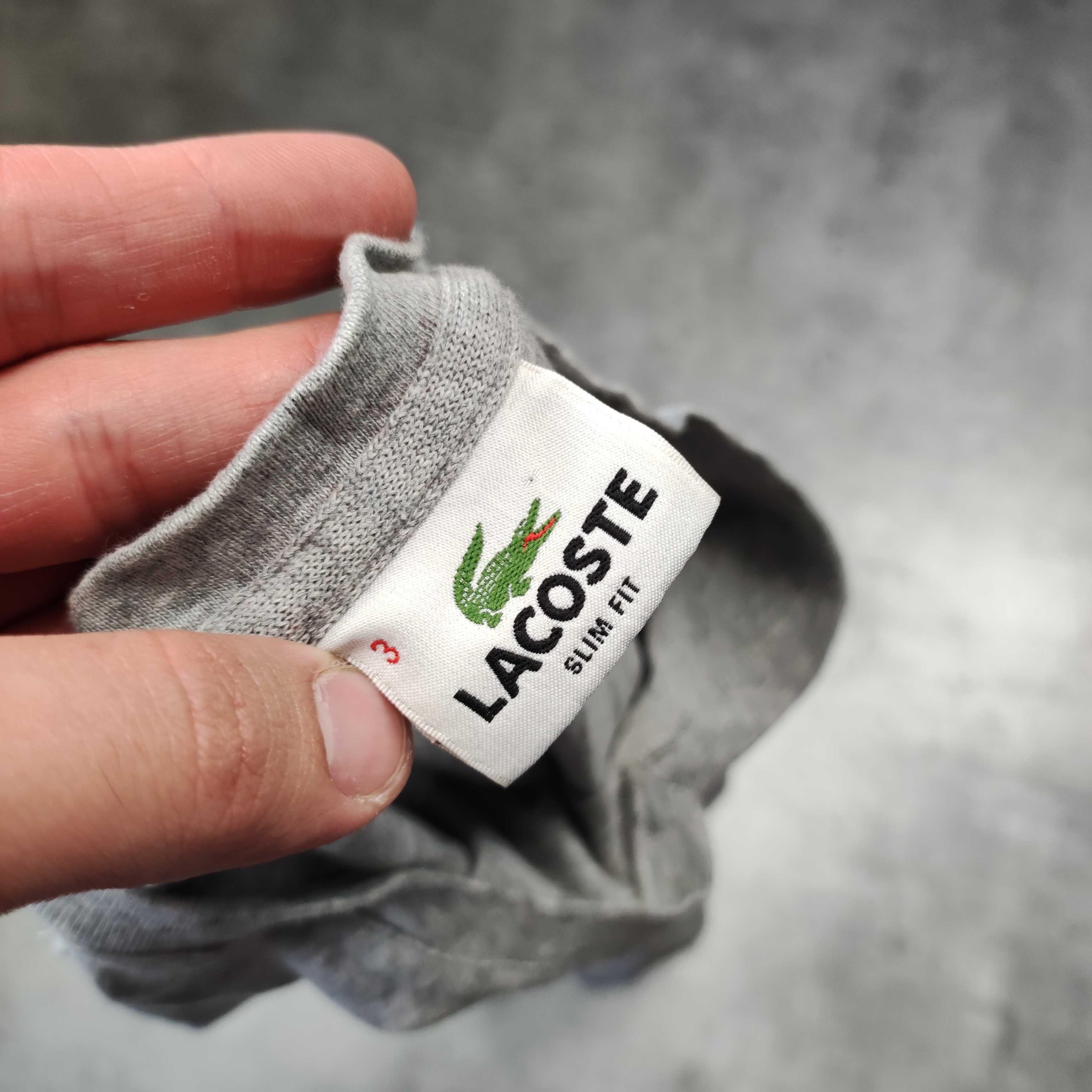 MĘSKA Koszulka Elegancka Kołnierzyk V Bawełna Lekka Bluzka Lacoste