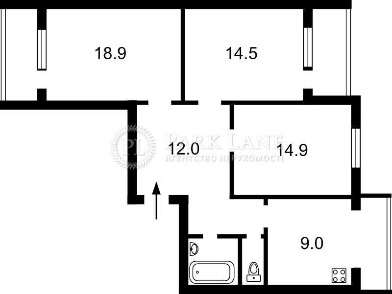 Продам 3к(82 м2) з ремонтом, вул. Новаторів 22в, м. Чернігівська