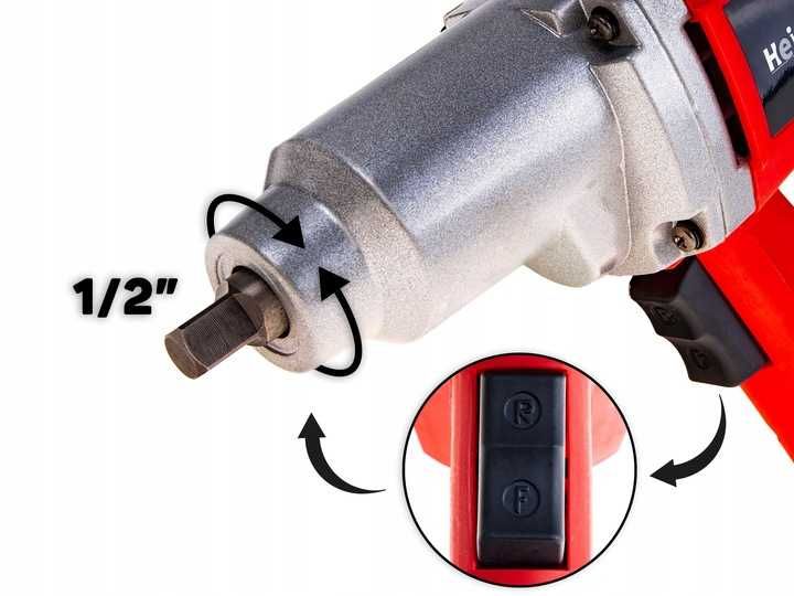 Klucz udarowy elektryczny do kół 2000W 1/2" 800Nm + NASADKI MOCNY