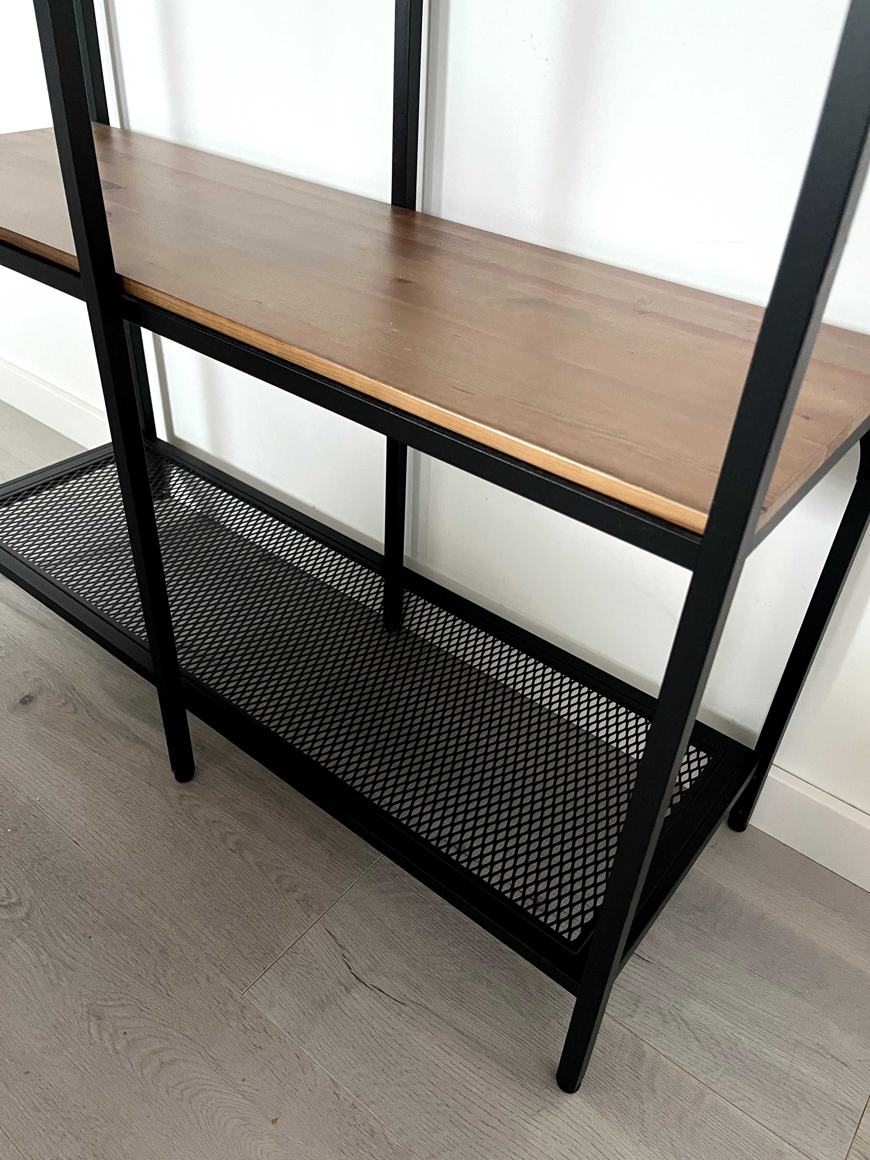 Regał IKEA FJÄLLBO – industrialny, metal + drewno, stan idealny
