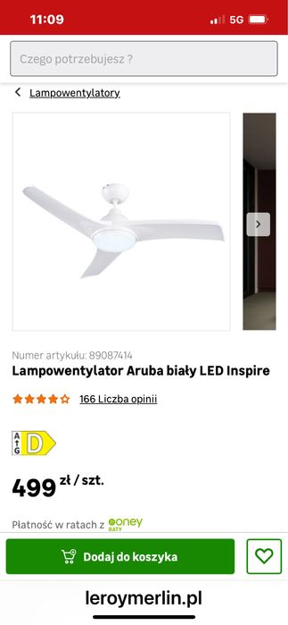 Wentylator z lampą i pilotem