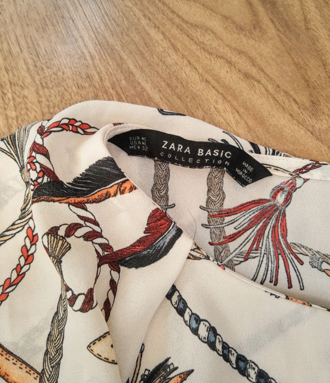 Zara Basic bluzka we wzory xl elegancka oryginalna