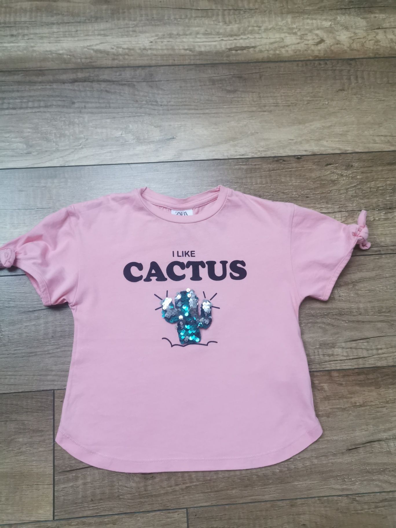 T-shirt koszulka Zara 110 cekiny kaktus