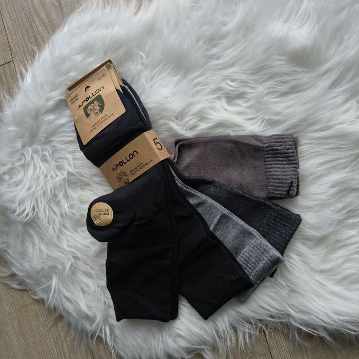 Zestaw męskich skarpet z wełny merynosów 5 pak