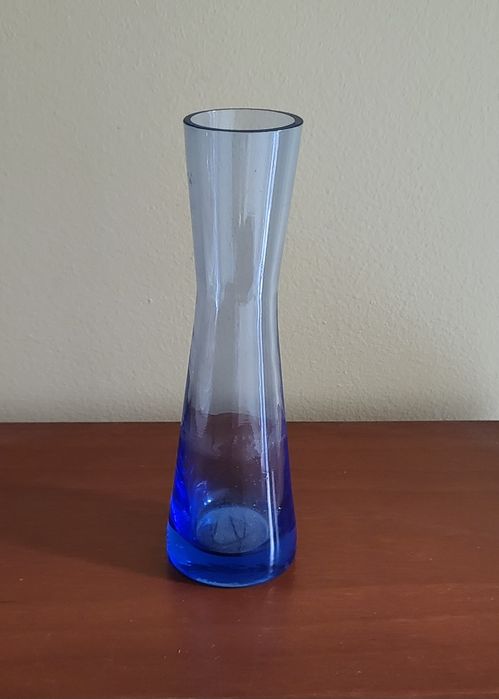 Solitário vidro azul 15cm