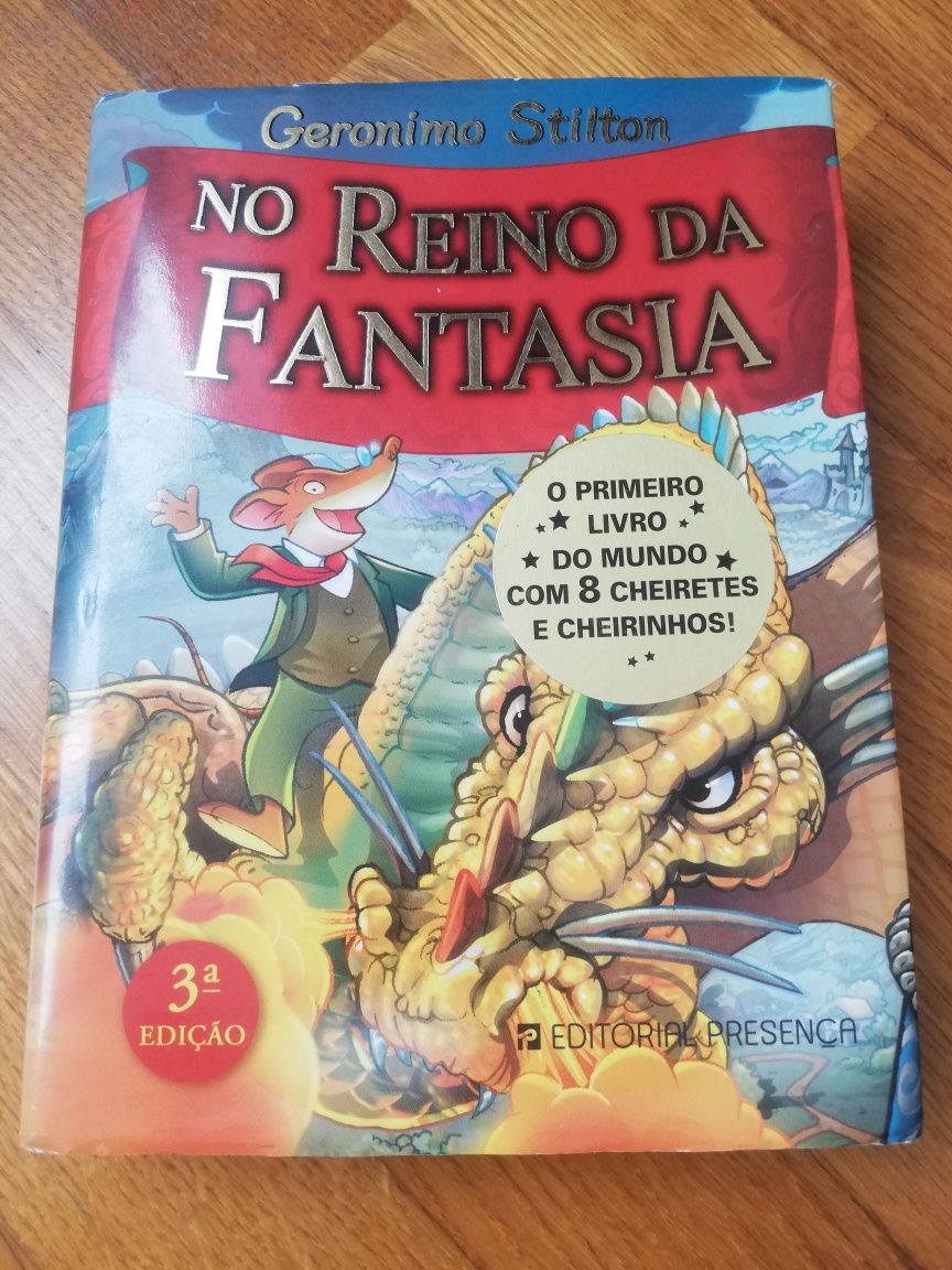 Livros Geronimo Stilton e 1° volume No Reino da Fantasia