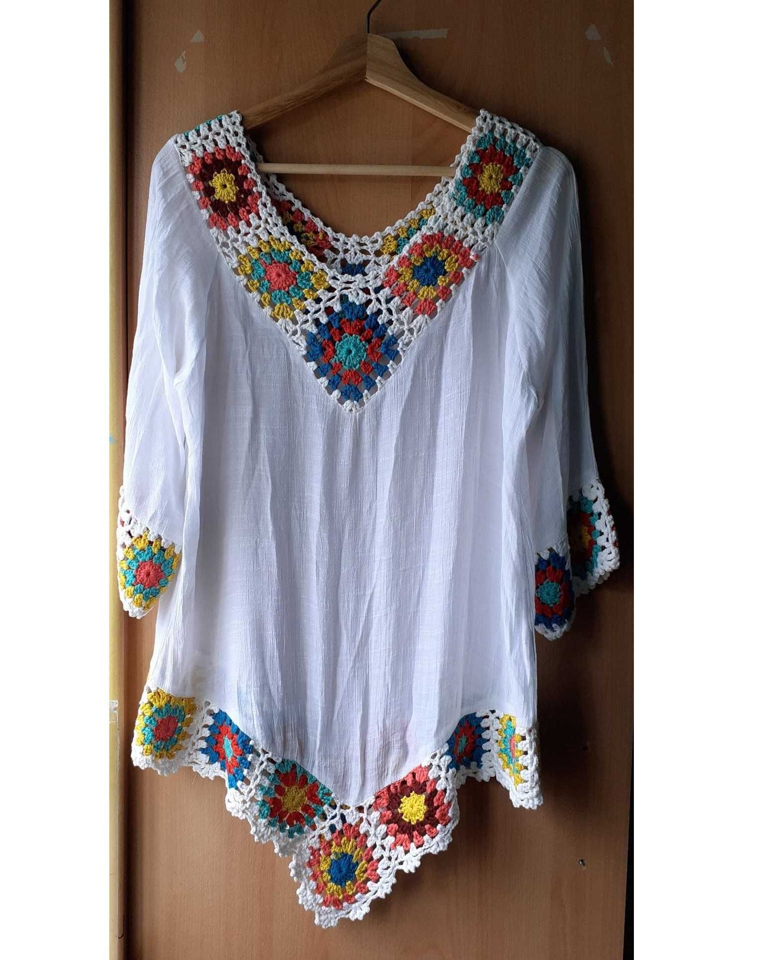 Túnica fresca com macramé M/L