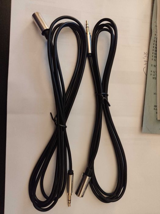 Cabo AUX [NOVO] -Jack3,5 mm macho para fêmea, 1,8 m