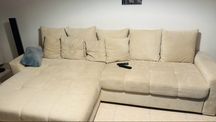 Sofa  chaise longue  creme com cama