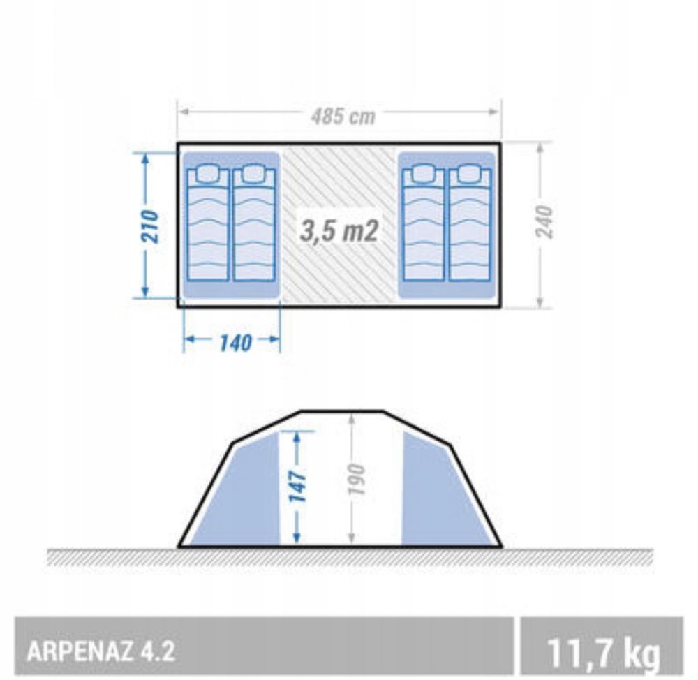 Туристичний намет Arpenaz 4.2 .Палатка.Намет на 4 особи