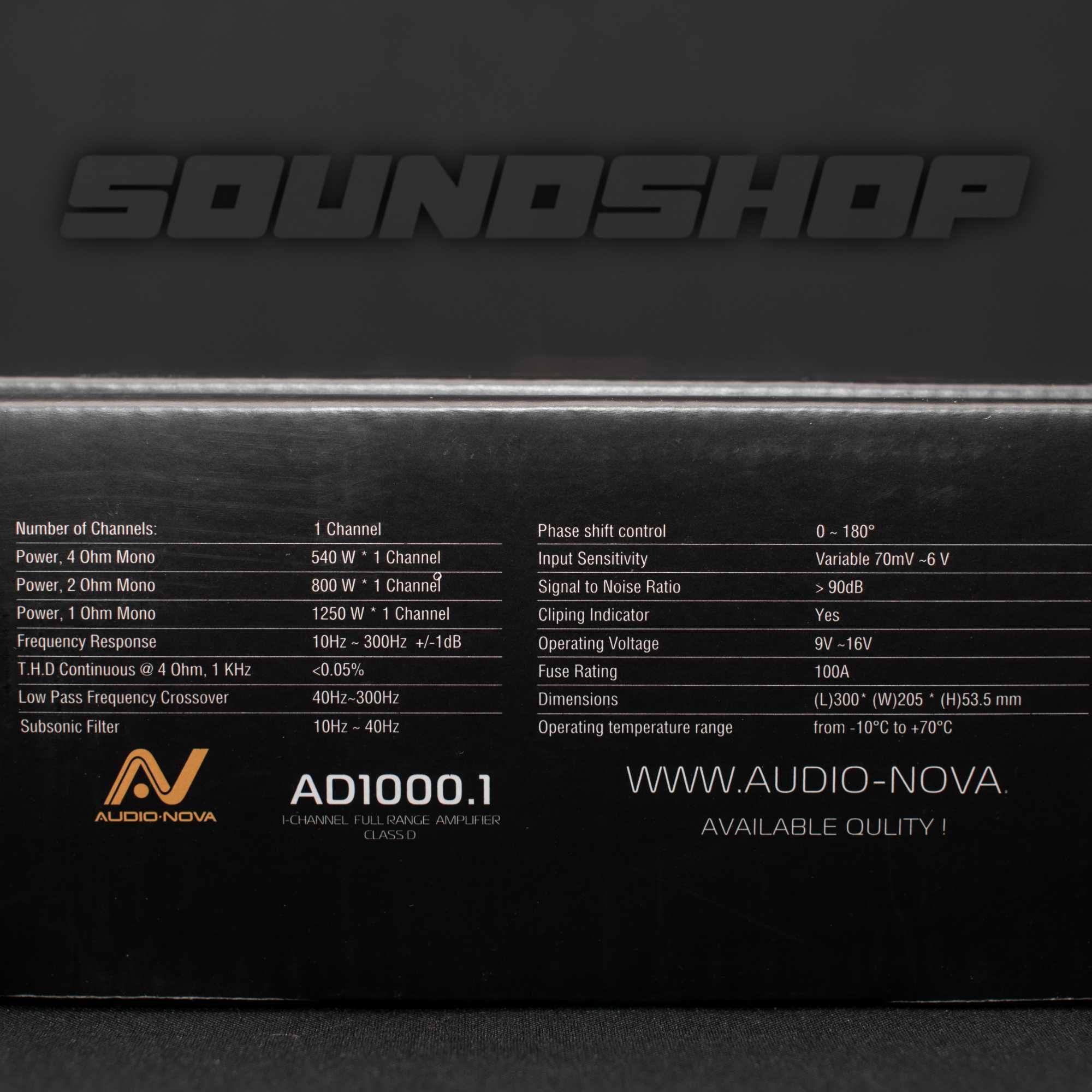 Wzmacniacz Audionova AD1000.1 (1250W RMS 1 Om)