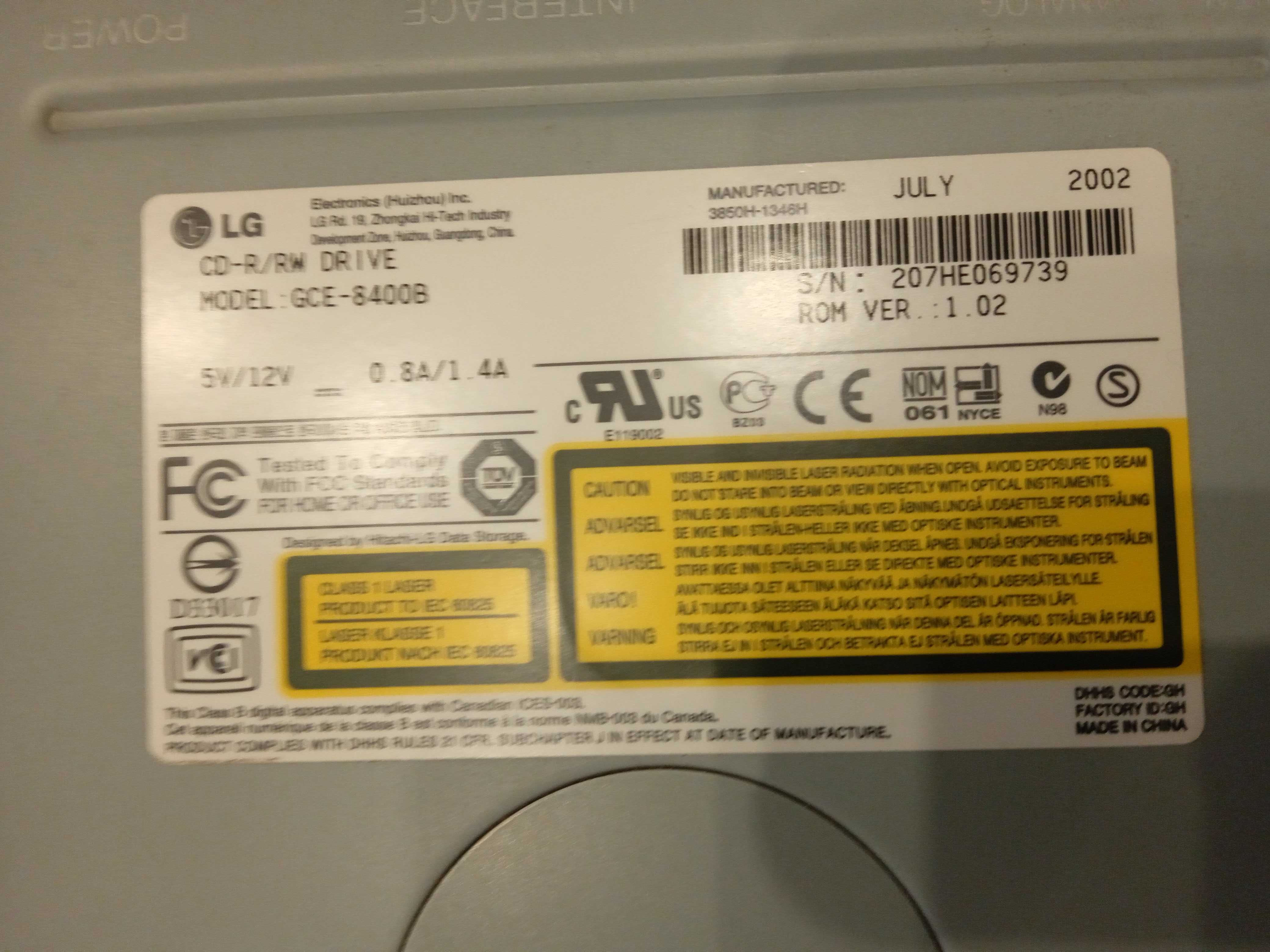 Napęd komputerowy LG CD-R/RW