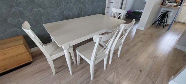 4 krzesła białe IKEA INGOLF